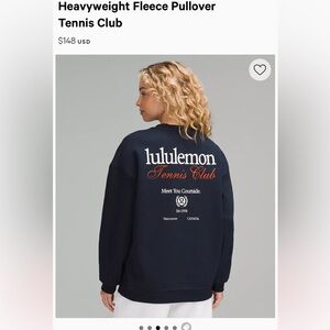 Lululemon Heavyweight Fleece Pullover Tennis Club